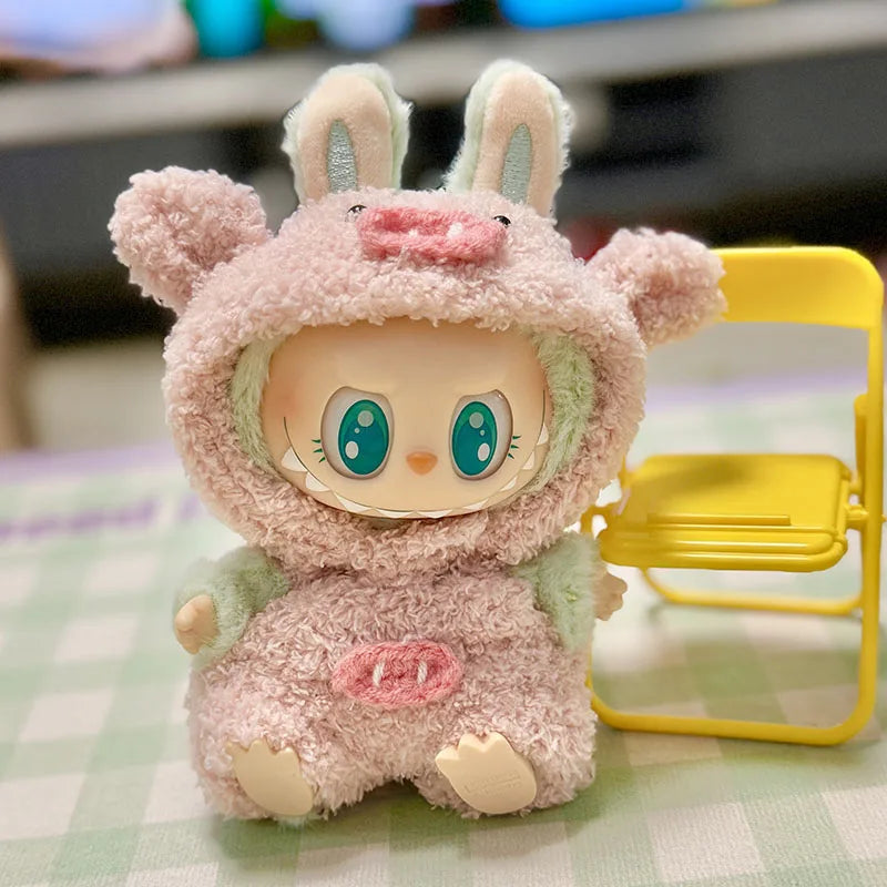 17cm Mini Plush Doll'S Clothes Outfit Accessories For Korea Kpop Exo Labubu I II Idol Dolls sit party overalls Clothing Gift